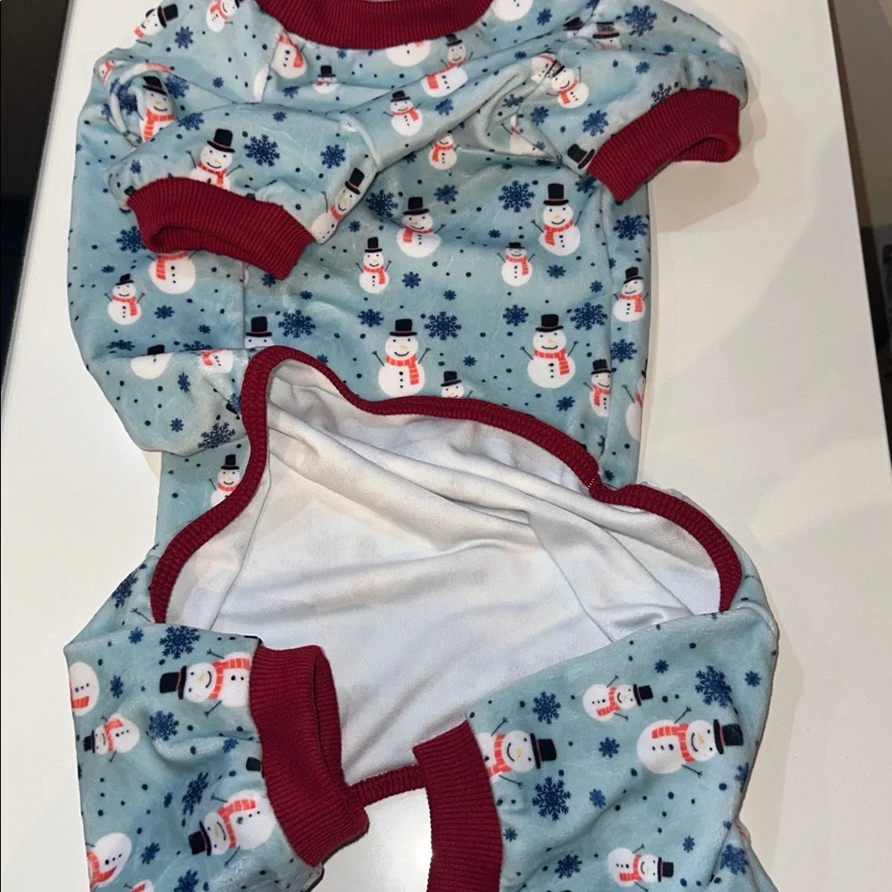 Snowman Snowflake Winter Holiday Dog Onesie Pajamas